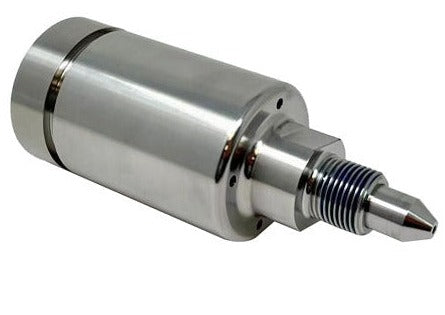 Safety Valve Assembly for EnduroMAX waterjet pump, metallic with a 3/8 inch male port, silver in color.